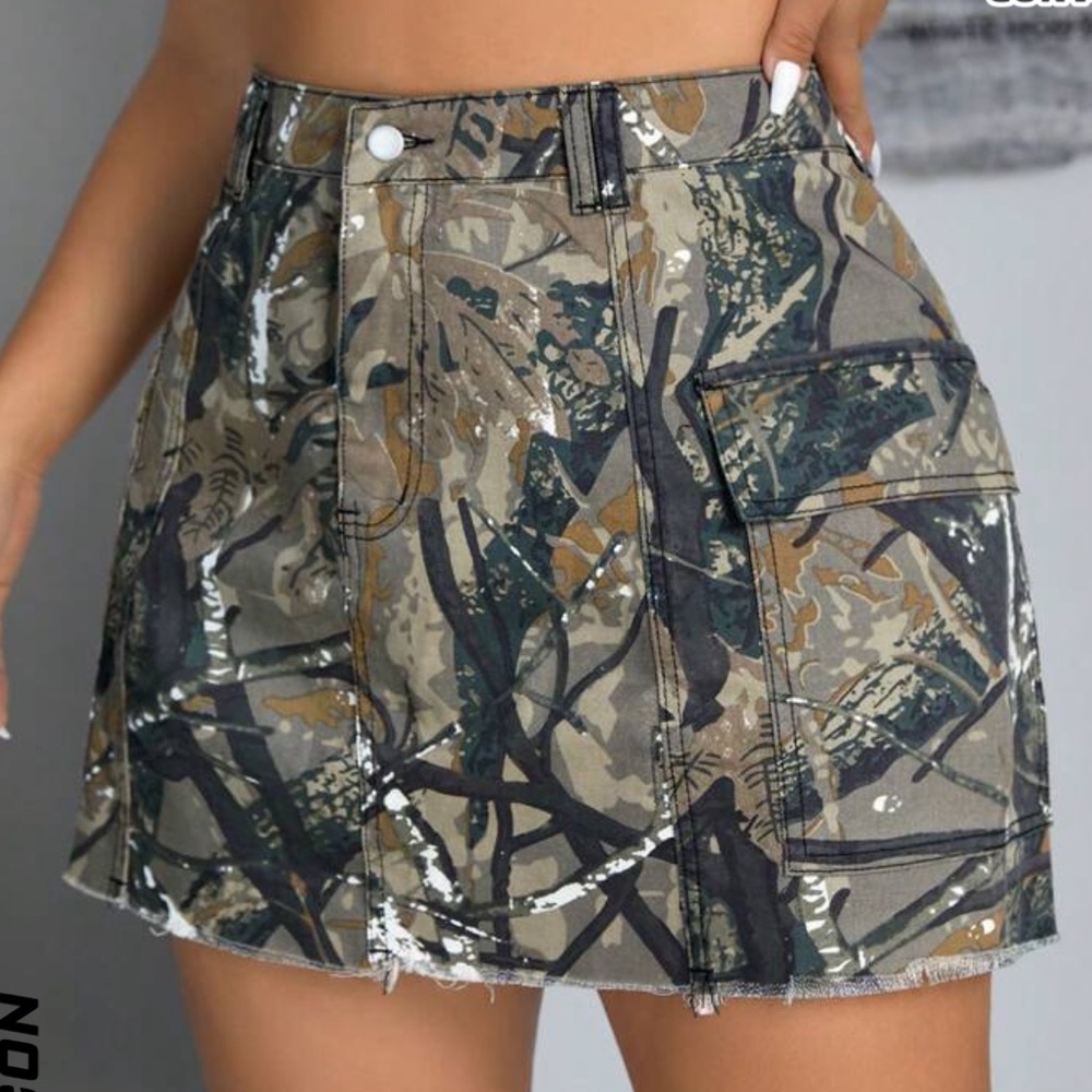 Women’s Camo Printed Denim Skirt